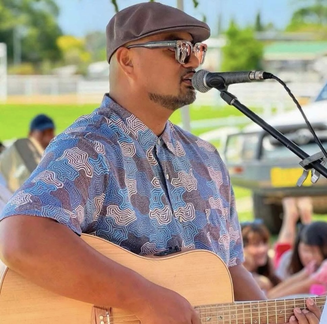 Musician performing at the Alstonville Community Markets